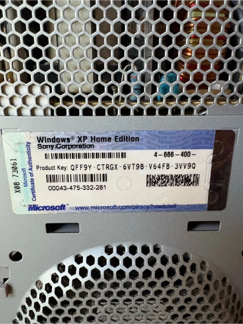 Sony Vaio PCV-RZ Intel Pentium 4 2.80GHz 512MB NO HDD